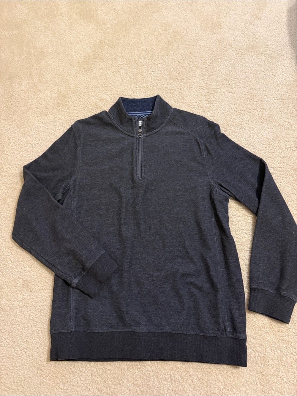 English Laundry Men's Zip Mockneck Sweater - Charcoal